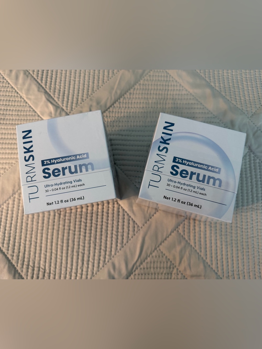TurnSkin 3% Hyaluronic Acid Serum Vials - Hydrating Face Serum - 2 New Boxes